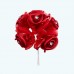 2.5" Diameter Rhinestone Ribbon Flower 6X12 | Red